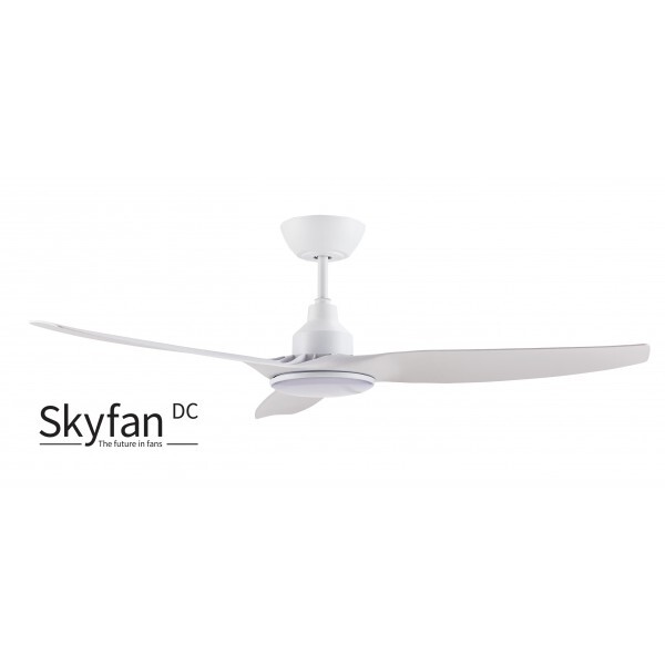 Ventair Skyfan Dc 1300 Ceiling Fan White With Light - Airborne Storm Dc Ceiling Fan With Led Light And Remote White 52