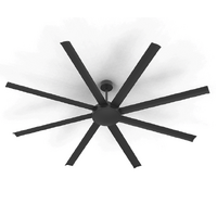 Atom Air Cyclonic 92" 8 Blade DC Ceiling Fan Black
