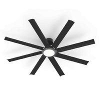 Atom Mooloolah Mini 65" 55W DC Ceiling Fan with 20W CCT LED Light Black