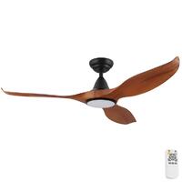 Eglo Noosa 60" DC Fan 18W LED Tri-Col Teak/Black