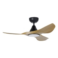 Eglo Surf Ceiling Fan with Light 40" Black/Teak Blade