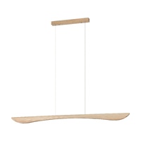 Eglo Natalie 150cm LED Linear Pendant Light Ash Wood