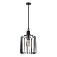 Domus Ashley Pendant Light Medium Matt Black with Antique Brass