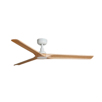 Faro Heywood 132cm DC Ceiling Fan White Pine Timber Blades Remote Control