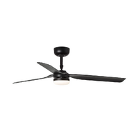 Faro Punt 130cm DC Ceiling Fan with LED Light Black ABS Blades Remote Control