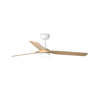 Faro Punt 130cm DC Ceiling Fan with LED Light White Maple ABS Blades Remote Control
