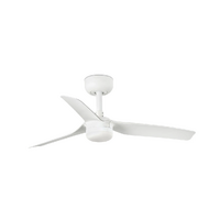 Faro Mini Punt 90cm White DC Ceiling Fan with LED Light ABS Blades