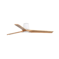 Faro Heywood Tub 132cm DC Ceiling Fan White Pine Timber Blades Remote Control
