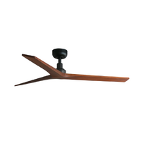 Faro Klim 125cm DC Ceiling Fan Black Walnut Timber Blades Remote Control