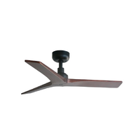 Faro Klim 92.5cm DC Ceiling Fan Black Walnut Timber Blades Remote Control