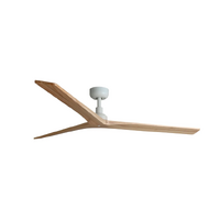 Faro Klim 150cm DC Ceiling Fan White Pine Timber Blades Remote Control