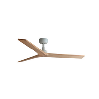 Faro Klim 125cm DC Ceiling Fan White Pine Timber Blades Remote Control