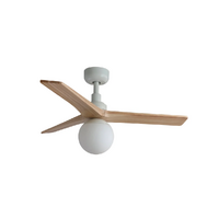 Faro Klim 92.5cm White Ceiling Fan with Pine Timber Blades and Light