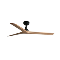 Faro Klim 125cm DC Ceiling Fan Black Pine Timber Blades Remote Control