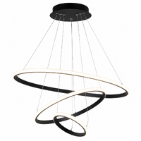 Vencha Crown 3 Ring Black 3000K LED Pendant Light