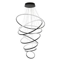 Vencha Crown 8 Ring Black 3000K LED Pendant Light