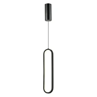 Vencha Oval Black 3000K LED Single Pendant Light