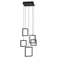 Vencha Dahli 5 Light LED Pendant Black 3000K