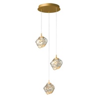 Vencha Gem Glass Pendant 3 Light Round