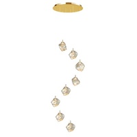 Vencha Gem Glass 8 Light Round Pendant