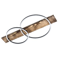 Eglo Boyal 2 Ring Ceiling Light Dark Timber