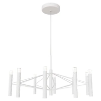 Calibo Aeris 800mm White 10 Light 80W Tri Colour LED Fluted Cluster Pendant Light