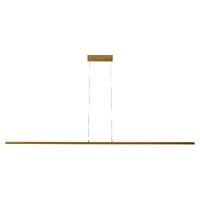 Calibo Aeris 2000mm Gold 62W Tri Colour LED Fluted Linear Pendant Light