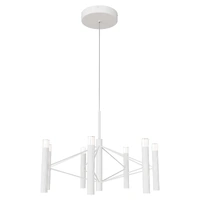 Calibo Aeris 600mm White 7 Light 57W Tri Colour LED Fluted Cluster Pendant Light