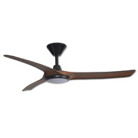 Hunter Pacific Aqua 3 IP66 52" DC Ceiling Fan with 18W CCT LED Light Black & Koa