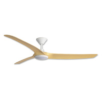 Hunter Pacific Aqua 3 IP66 70" DC Ceiling Fan with 18W CCT LED Light White & Oak
