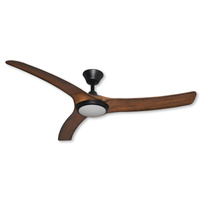 Hunter Pacific Aqua V2 IP66 DC Ceiling Fan Black with Koa Blades 52" with Light