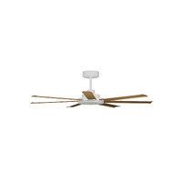 Calibo Alula Smart DC 60" White Ceiling Fan with Teak Blades