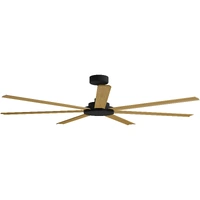 Calibo Alula Smart DC 80" Black Ceiling Fan with Teak Blades