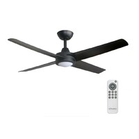 ThreeSixty Ambience 52 Inch DC Ceiling Fan Black with 17W LED Light