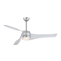 Minka Aire Artemis 58" DC LED Ceiling Fan Brushed Nickel/Translucent