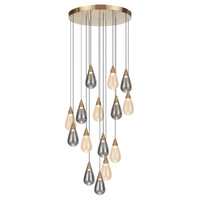 Telbix Atico 15 Light LED Pendant Light Antique Gold