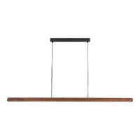 Calibo Avocent 2000mm 32W CCT Timber Linear LED Pendant Walnut & Black