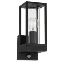 Telbix Belmin Exterior Sensor Wall Light Black