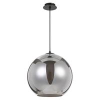 Telbix Bondi 40cm Black and Smoke Glass Pendant Light