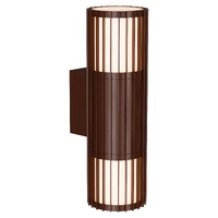 Calibo Bright Rust 10W Tri Colour LED Ribbed Up Down Exterior Wall Light