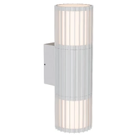 Calibo Bright White 10W Tri Colour LED Ribbed Up Down Exterior Wall Light
