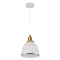 CLA Cerema White Ellipse Pendant Light with Antique Brass Highlight