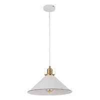 CLA Cerema White Coolie Pendant Light with Black and Antique Brass Highlight