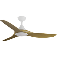 Calibo CloudFan 60" Smart DC Fan with 20W CCT LED Light White/Bamboo