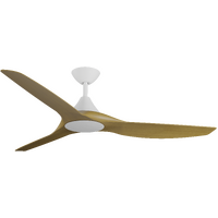 Calibo CloudFan 60" Smart DC Ceiling Fan White with Teak Blades