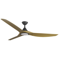 Calibo Cloudfan Smart DC 72" Black with Teak Blades & Light
