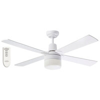Martec Four Seasons Alpha Ceiling Fan White with Clipper Light & Remote