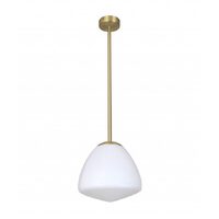 CLA Ciotola Antique Brass Tipped Dome Frosted Glass Pendant Light
