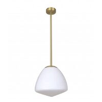 CLA Ciotola Medium Antique Brass Tipped Dome Frosted Glass Pendant Light