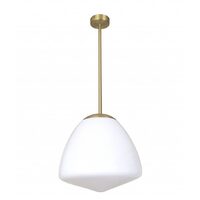 CLA Ciotola Large Antique Brass Tipped Dome Frosted Glass Pendant Light